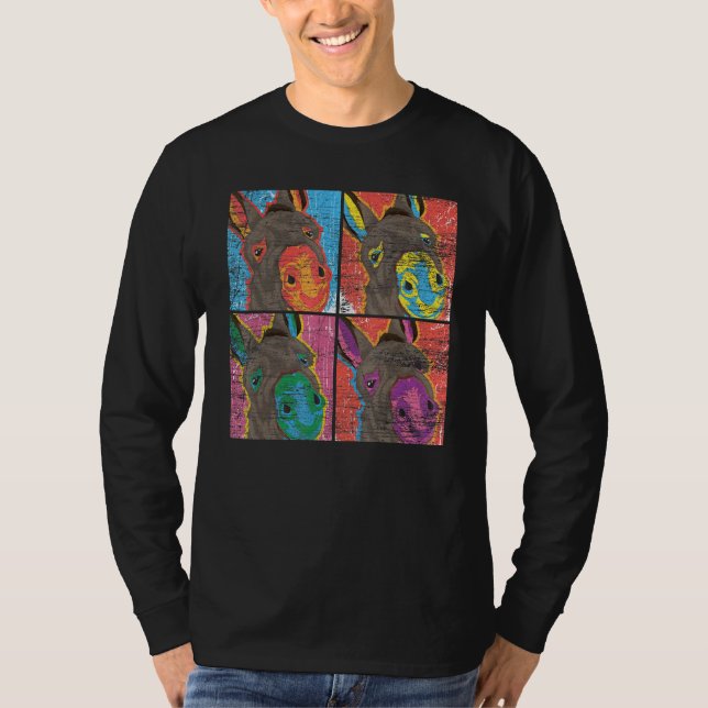 Pop Art Donkey Farm Tier Donkey T-Shirt (Vorderseite)