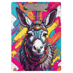 Pop Art Donkey   Klemmbrett