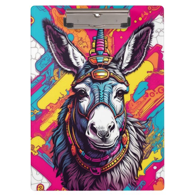Pop Art Donkey | Klemmbrett (Vorderseite)