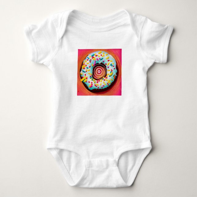 Pop Art Donut Baby Strampler (Vorderseite)