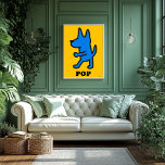Pop Art Doster - Blaue Silhouette auf Gelb Poster<br><div class="desc">Mit diesem Pop-Art-Hundeposter können Sie Ihre Wände mit Energie und Charme verwöhnen. Eine hellblaue Silhouette in schwarz steht vor einer lebhaften, gelben Kulisse, die einen kühnen Kontrast und eine spielerische Persönlichkeit schafft. Minimalistisch, aber ausdrucksvoll, verleiht dieses Stück dem Wohnzimmer, dem kreativen Raum oder der Kinderdekoration eine fröhliche Note. Bedruckt mit...</div>