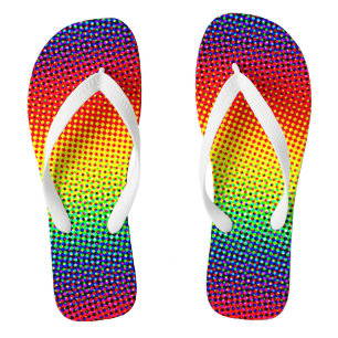 Pop Art Dots Rainbow Bright Farbiger Gay Pride Flip Flops