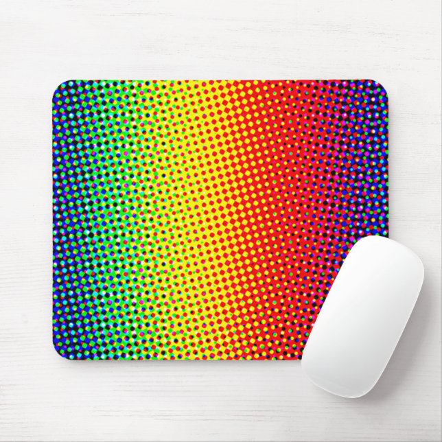 Pop Art Dots Rainbow Bright Farbiger Gay Pride Mousepad (Mit Mouse)