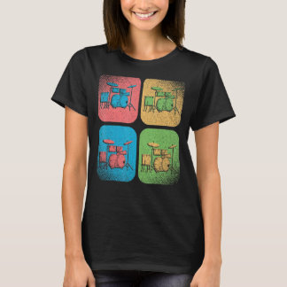 Pop Art Drum Set Drums Player Drummer Music Drums T-Shirt
