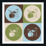 Pop Art Drums Poster<br><div class="desc">Pop Art Drums. Erleben Sie dieses lustige Design mit Ihrem Hobby,  Beruf oder Besessenheit auf großen T - Shirt,  Aufklebern & vielem mehr. Sie machen auch tolle Geschenke!</div>