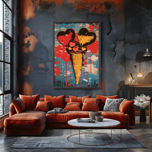 Pop Art Dulce: Helado de Corazones Fotodruck (Von Creator hochgeladen)