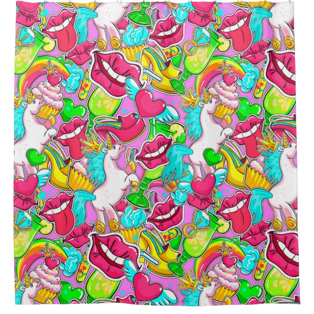 Pop Art Duschvorhang (Vorderseite)