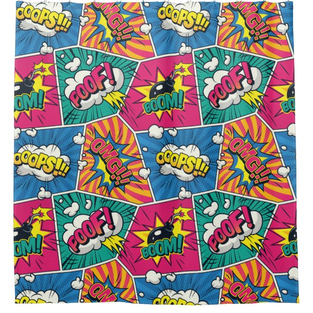 Pop Art Duschvorhang (Vorderseite)