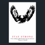 Pop Art Eagle WWII Zitat von Churchill Motivierend Poster<br><div class="desc">Freedom & Courage Motivierend Eagles Images - Fearless American Bald Eagle - Unser bester Ruhm liegt nicht darin, nie zu fallen, sondern jedes Mal zu steigen, wenn wir fallen.</div>
