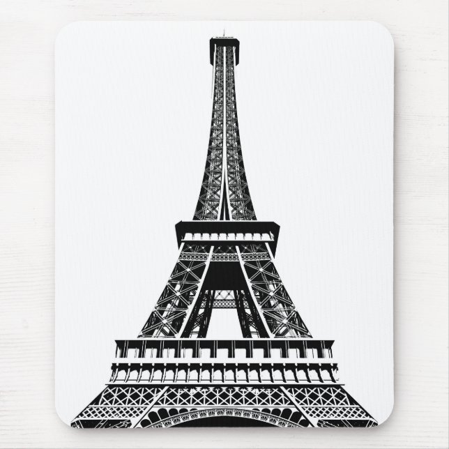 Pop Art Eiffel Tower Paris Frankreich Vorlage Mousepad (Vorne)