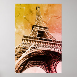 Pop Art Eiffel Tower Paris Romantik Stadt Poster