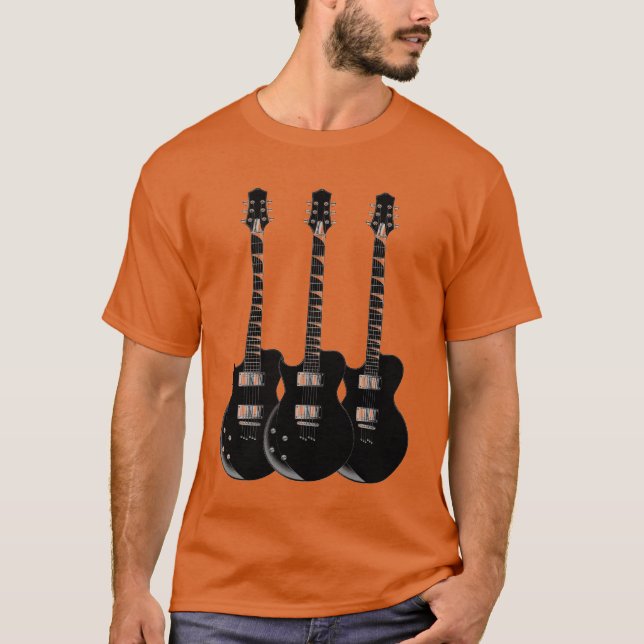 Pop Art Electric Gitarre Orange T-Shirt (Vorderseite)