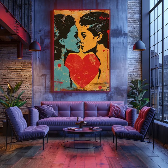 Pop Art Elegante: Amor Entre Mujeres Fotodruck (Von Creator hochgeladen)