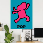 Pop Art Elephant Poster - Tanzen Pink auf Aquamari<br><div class="desc">Fügen Sie mit diesem Pop-Art-Elefanten einen Schuss spielerischer Bewegung an Ihre Wände. Eine kühn rosa Silhouette,  die in schwarz dargestellt ist,  springt vor einem lebendigen aquamarinen Hintergrund. Dieses Minimalistische und dennoch dynamische Design passt perfekt in Wohnzimmer,  Studios oder Kinderräume. Druckfarbig auf hochwertigem Material für ein galerienfertiges Finish.</div>