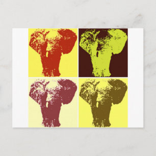 Pop Art Elephant Postkarte