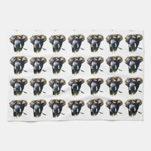 Pop Art Elephant Retro Illustration Geschirrtuch
