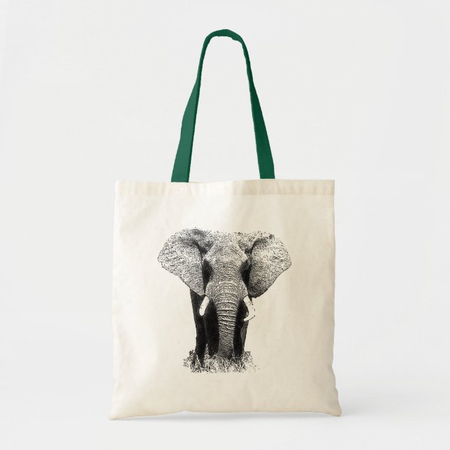 Pop Art Elephant Retro Tragetasche (Vorne)
