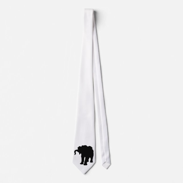 Pop Art Elephant Silhouette Neck Tie Krawatte (Vorderseite)