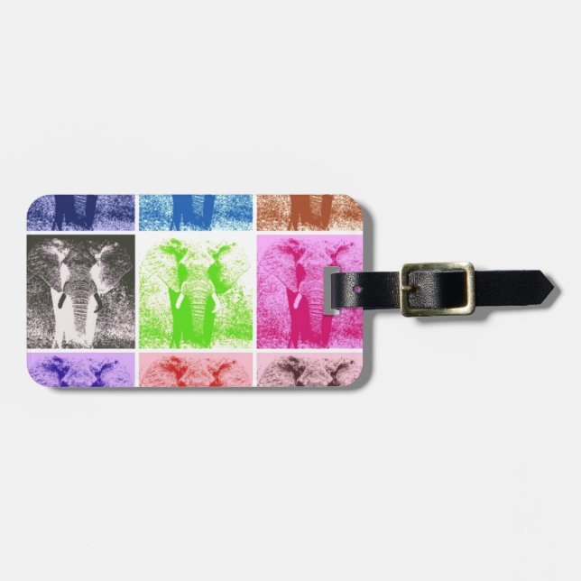 Pop Art Elephants Gepäckanhänger (Vorderseite horizontal)