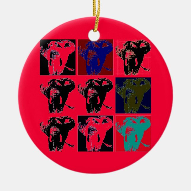 Pop Art Elephants Keramik Ornament (Vorne)