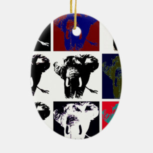 Pop Art Elephants Keramik Ornament