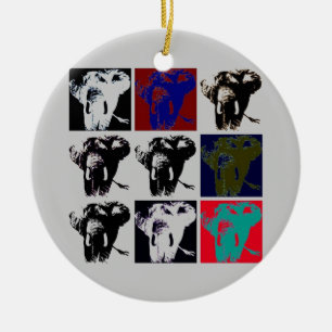 Pop Art Elephants Keramik Ornament