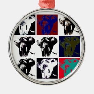 Pop Art Elephants Ornament Aus Metall