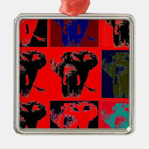 Pop Art Elephants Ornament Aus Metall