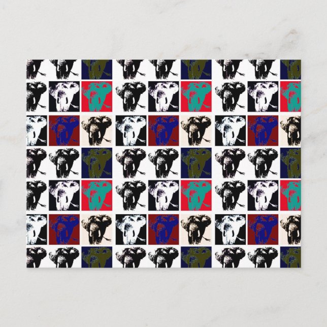 Pop Art Elephants Postkarte (Vorderseite)