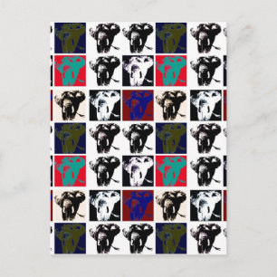 Pop Art Elephants Postkarte