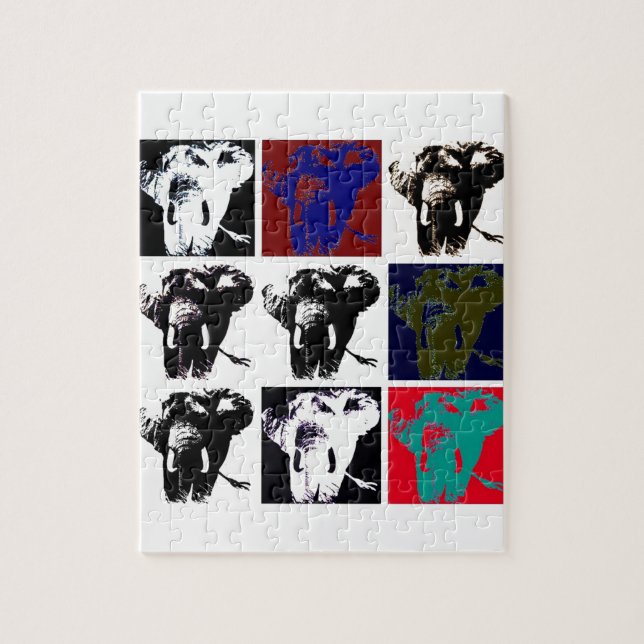Pop Art Elephants Puzzle (Vertikal)