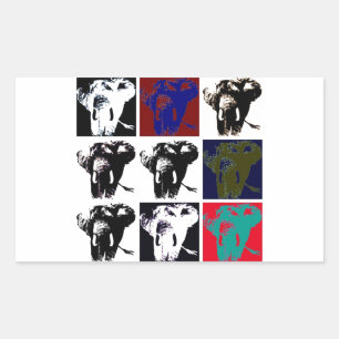 Pop Art Elephants Rechteckiger Aufkleber