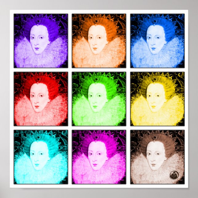 Pop Art Elizabeth I Poster (Vorne)