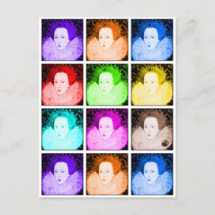 Pop Art Elizabeth I Postkarte