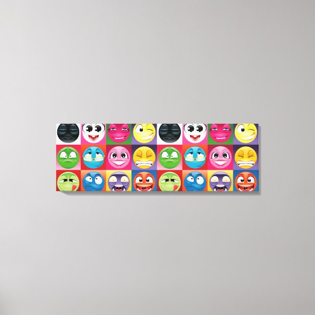 Pop Art Emoji Leinwand Art (Vorderseite)