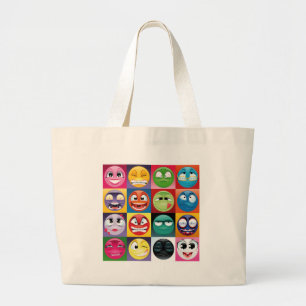pop art emojis jumbo stoffbeutel