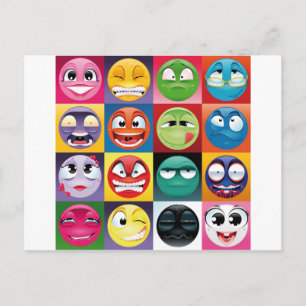 Pop Art Emojis Postkarte