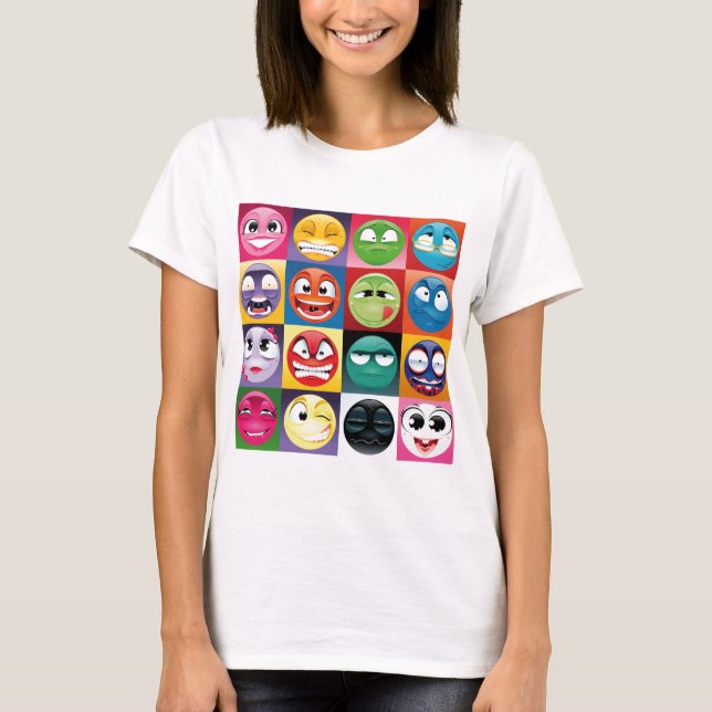 Pop Art Emojis T-Shirt (Vorderseite)