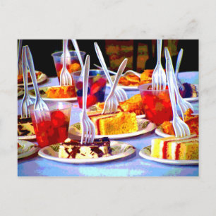 Pop-Art-Essensdesserts Kuchengabeln Bunt Postkarte