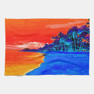 Pop Art Exotic Beach Palmen Handtuch