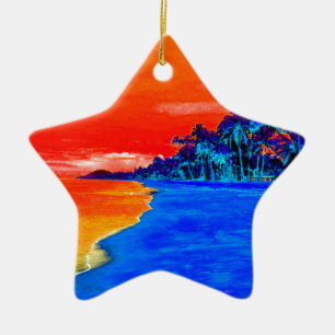Pop Art Exotic Beach Palmen Keramikornament