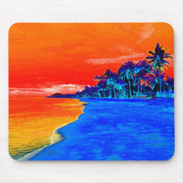 Pop Art Exotic Beach Palmen Mousepad (Vorne)