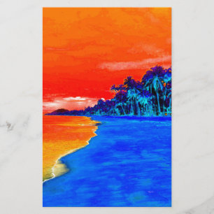 Pop-Art Exotische Strandpalmen Briefpapier
