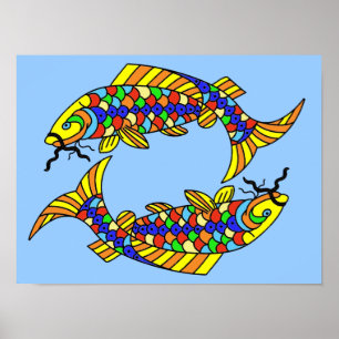 Pop Art Extravagant Fische Fischen Poster
