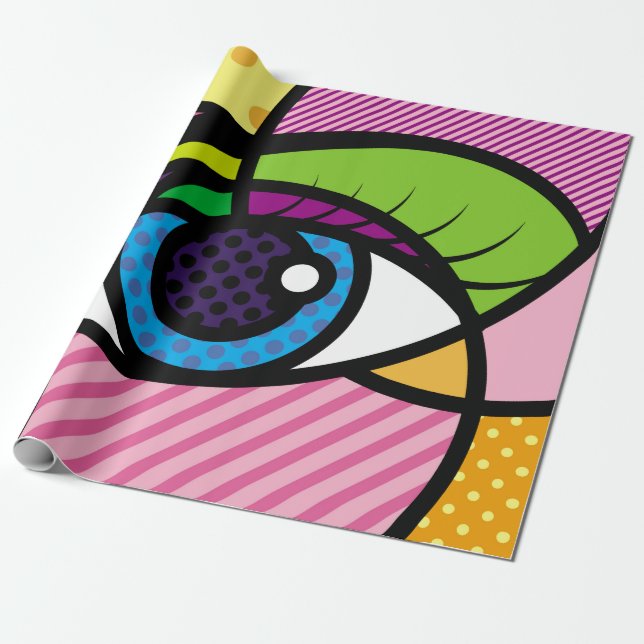 POP ART Eyes Illustration.art,Pop,eye,grafische Ge Geschenkpapier (Ungerollt)