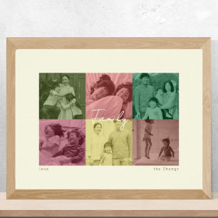 Pop Art Family Foto Collage Poster