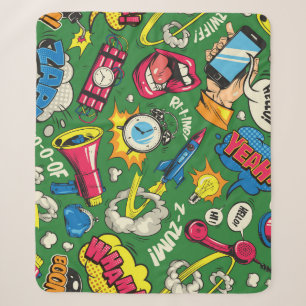 Pop Art: Farbige Comic-Nahtlose Sherpadecke