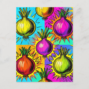 Pop-Art Farbige Zwiebeln Postkarte