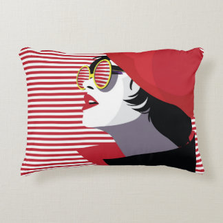 Pop Art Fashion Woman Vintag Dekokissen
