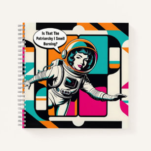 Pop Art Female Astronaut Spirituosen Notebook Notizbuch